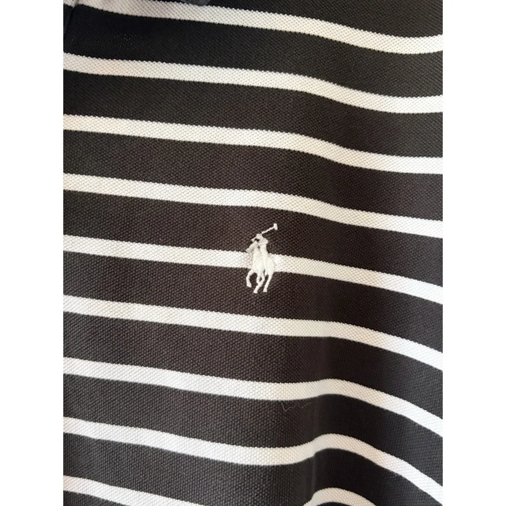 Polo by Ralph Lauren Men's Polo Shirt XXL Black White Striped Short Sleeve Pony